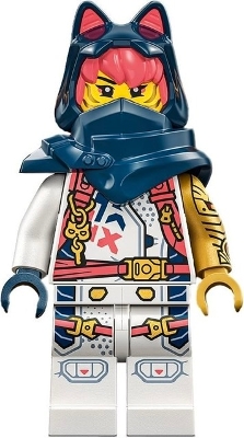 LEGO Sora - White and Coral Racing Suit, Dark Blue Hood minifigure njo0820