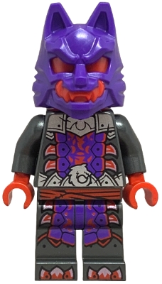 LEGO Wolf Mask Warrior - Dark Purple and Red Mask minifigure