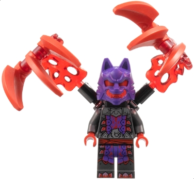 LEGO Wolf Mask Warrior - Dark Purple and Red Mask, Energy Claws (71820, 71822) minifigure njo0899