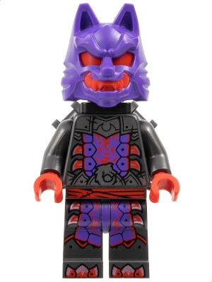 LEGO Wolf Mask Warrior - Dark Purple and Red Mask, Neck Bracket minifigure njo0903
