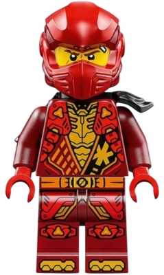 LEGO Kai - Dragons Rising, Tunic with Shoulder Armor, Dark Red and Red Head Wrap, Scabbard minifigure