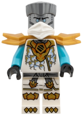LEGO Zane - White Mask, Wide Pearl Gold Shoulder Armor minifigure