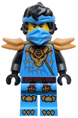 LEGO Nya - Dragons Rising, Tunic with Dragon Head, Hair, Wide Pearl Gold Shoulder Armor minifigure