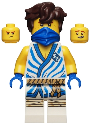 LEGO Jay - Legacy, White Tunic with Blue Trim and Stripes minifigure