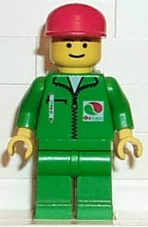 LEGO Octan - Green Jacket with Pen, Green Legs, Red Cap minifigure