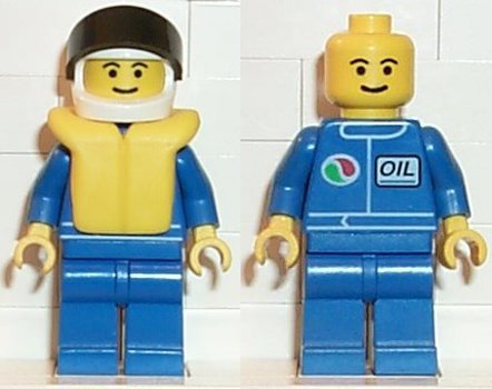 LEGO Octan - Blue Oil, Blue Legs, White Helmet, Black Visor, Life Jacket minifigure