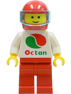 LEGO Octan - White Logo, Red Legs, Red Helmet, Trans-Light Blue Visor minifigure