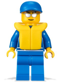 LEGO Octan - Blue Oil, Blue Legs, Life Jacket, Blue Short Bill Cap minifigure