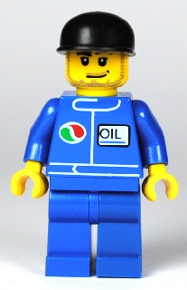 LEGO Octan - Blue Oil, Blue Legs, Black Cap, Smirk and Stubble Beard minifigure