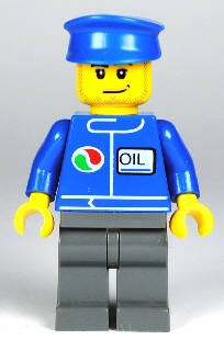 LEGO Octan - Blue Oil, Dark Bluish Gray Legs, Blue Hat, Smirk and Stubble Beard minifigure