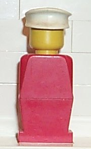 LEGO Legoland - Red Torso, Red Legs, White Hat minifigure