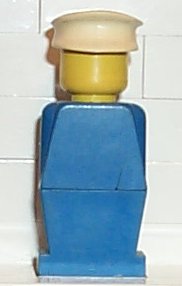LEGO Legoland - Blue Torso, Blue Legs, White Hat minifigure