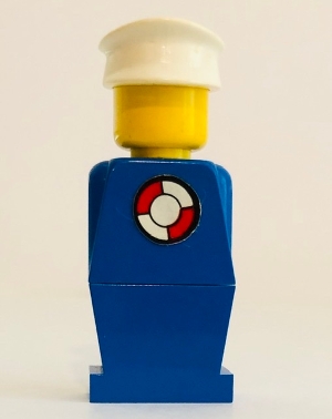 LEGO Legoland - Blue Torso, Blue Legs, White Hat, Life Preserver Sticker minifigure