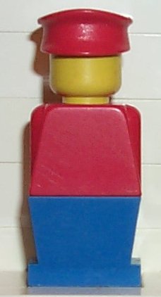 LEGO Legoland - Red Torso, Blue Legs, Red Hat minifigure
