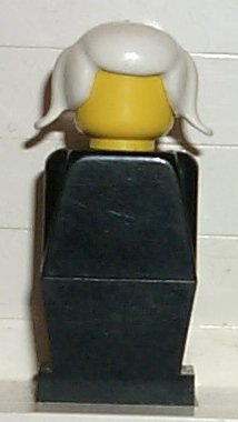 LEGO Legoland - Black Torso, Black Legs, White Pigtails Hair minifigure