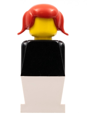 LEGO Legoland - Black Torso, White Legs, Red Pigtails Hair minifigure