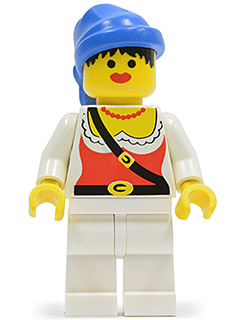 LEGO Pirate Female, White Legs, Blue Bandana minifigure