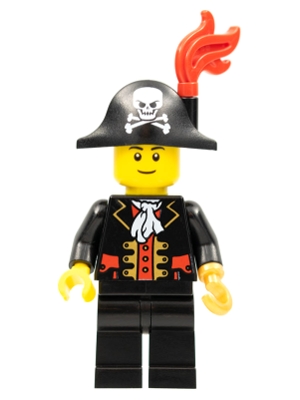LEGO Captain, Bicorne Hat with Skull and Plume, Black Eyebrows minifigure