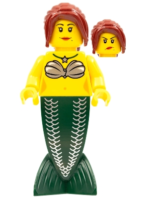 LEGO Mermaid - Dark Red Hair Ponytail Long with Side Bangs minifigure