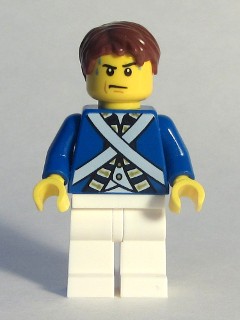 LEGO Bluecoat Soldier 5 - Sweat Drops, Reddish Brown Hair minifigure