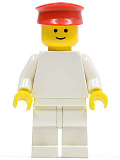 LEGO Plain White Torso with White Arms, White Legs, Red Hat minifigure