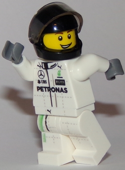 LEGO Mercedes F1 W07 Hybrid Driver - Black Helmet minifigure