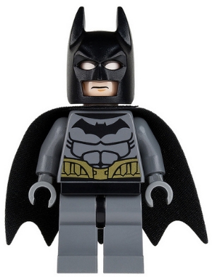 LEGO Batman - Dark Bluish Gray Suit, Gold Belt, Dark Bluish Gray Hands minifigure