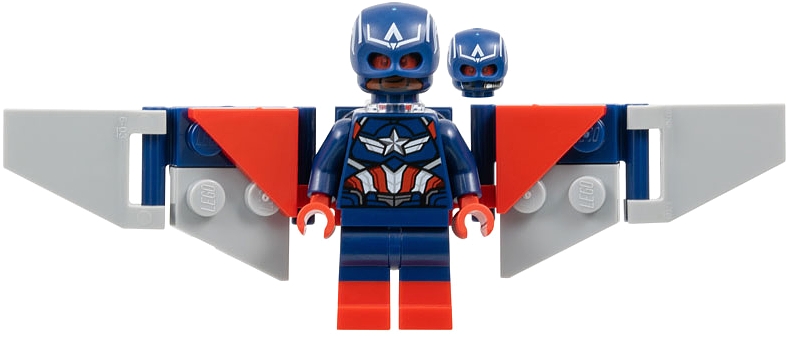 LEGO Captain America (Sam Wilson) - Dark Blue Suit, Red Boots, Backpack and Wings without Stickers minifigure