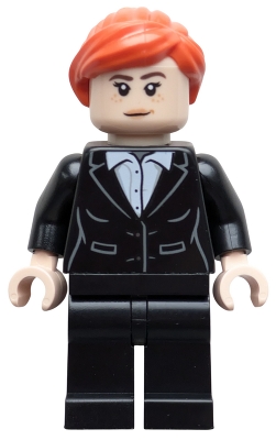 LEGO Pepper Potts - Black Suit, Reddish Orange Ponytail minifigure