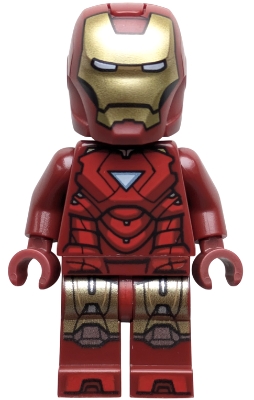 LEGO Iron Man - Mark 6 Armor, Large Helmet Visor, Trans-Light Blue Head minifigure