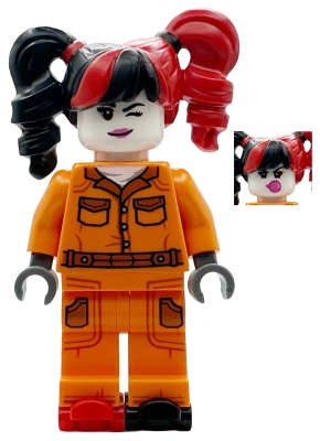 LEGO Harley Quinn - Prison Jumpsuit, Side Pockets, Pigtails, Roller Skates minifigure