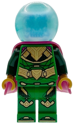 LEGO Mysterio - White Skull Head, Satin Trans-Light Blue Helmet, Rubber Cape minifigure