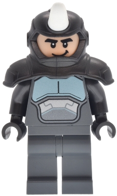 LEGO Rhino - Shoulder Armor with White Horn, Dark Bluish Gray Legs minifigure