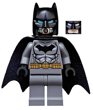 LEGO Batman - Dark Bluish Gray Suit, Gold Belt, Black Hands, Spongy Cape, Scuba Mask Head minifigure