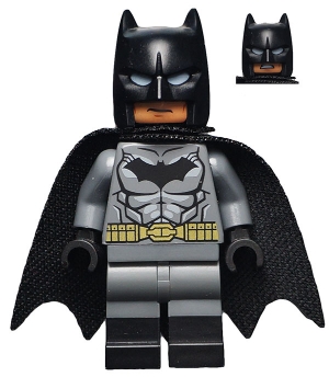 LEGO Batman - Dark Bluish Gray Suit, Gold Belt, Black Hands, Spongy Cape, Black Boots minifigure