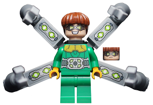 LEGO Dr. Octopus (Otto Octavius) / Doc Ock - Green Outfit with Arms with Stickers minifigure