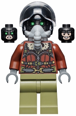 LEGO Vulture - Reddish Brown Bomber Jacket and Aviator Oxygen Mask minifigure