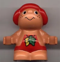 LEGO Duplo Figure Little Forest Friends, Male, Red Outfit with Leaves (Baby Jelly Strawberry) minifigure