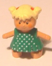 LEGO Duplo Figure Doll, Anna's Baby, Green Polka Dot Dress minifigure