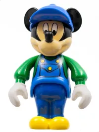 LEGO Mickey Mouse Figure with Blue Overalls, Green Sleeves, Blue Cap minifigure