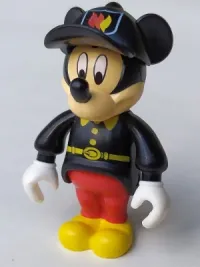 LEGO Mickey Mouse Figure with Red Pants, Black Fireman Uniform, Black Cap minifigure