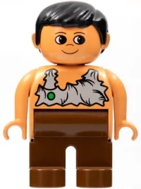LEGO Duplo Figure, Male, Brown Legs, Nougat Top (Caveman) minifigure