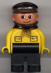 LEGO Duplo Figure, Male, Black Legs, Yellow Top with Pockets (Intelli-Train Yellow Conductor) minifigure