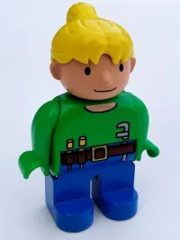 LEGO Duplo Figure, Female, Wendy in Worker Outfit, Bright Green Top minifigure