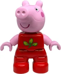LEGO Duplo Figure Lego Ville, Peppa Pig - Red Outfit with Green and Lime Leaves (6539859) minifigure