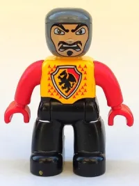 LEGO Duplo Figure Lego Ville, Male Castle, Black Legs, Bright Light Orange Chest, Red Arms, Red Hands minifigure