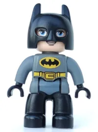 LEGO Duplo Figure Lego Ville, Batman, Black Cowl, Dark Bluish Gray Suit, Black Legs minifigure