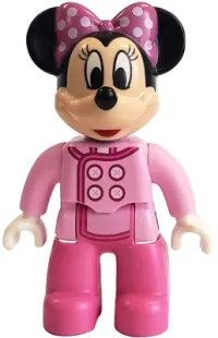 LEGO Duplo Figure Lego Ville, Minnie Mouse, Bright Pink Jacket, Dark Pink Legs minifigure