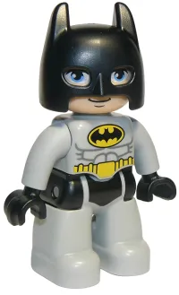 LEGO Duplo Figure Lego Ville, Batman, Black Cowl, Light Bluish Gray Suit and Legs minifigure