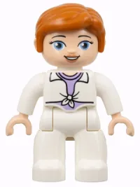 LEGO Duplo Figure Lego Ville, Female, White Legs, White Jacket Tied over Lavender Shirt, Dark Orange Hair (Jurassic World Claire Dearing) minifigure